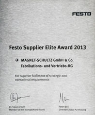[Translate to it:] FESTO Supplier Elite Award 2013
